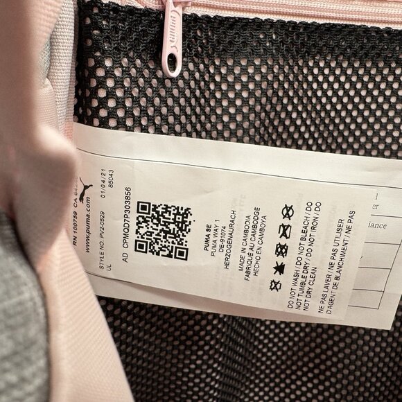 Puma Evercat Hybrid Backpack in Heather Grey/Pale Pink for Girl/Woman School Gym - Picture 10 of 15